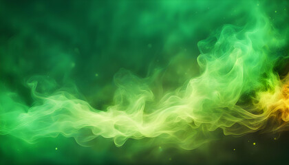Fototapeta na wymiar Abstract fantasy green fire and smoke colorful background