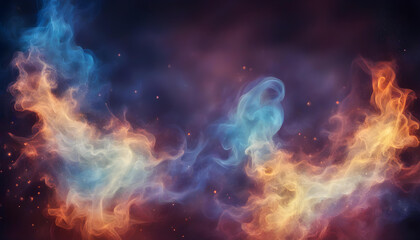 Obraz premium Abstract fantasy blue with purple fire and smoke colorful background