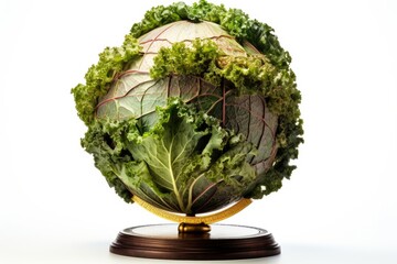 Isolated vegetables on old globe.