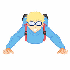 Illustration of a skydiver Who likes the challenge of white background vector