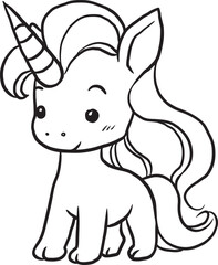 animal illustration horse unicorn cartoon drawing cute