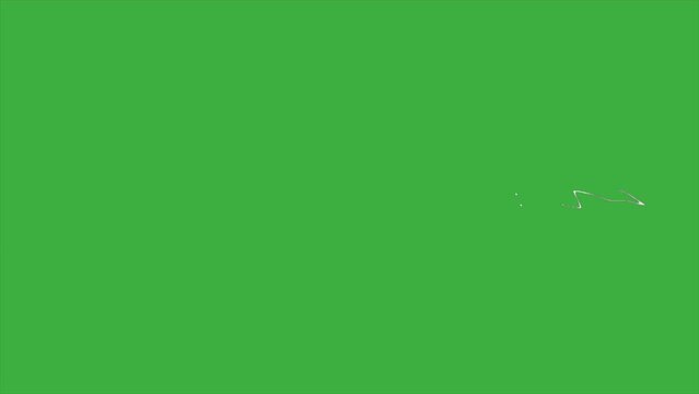 Animation loop video line element cartoon effect on green screen background