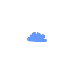 set of clouds in blue cloud