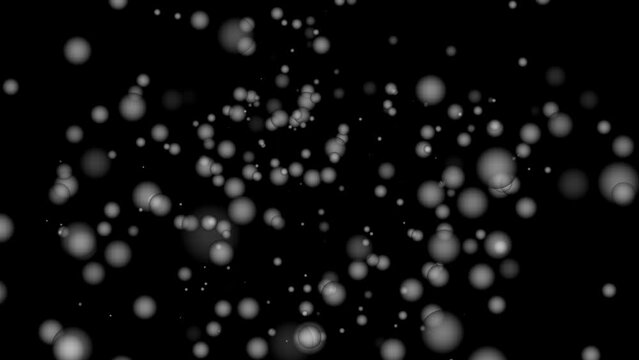 animation of sparkling particles and bokeh lights floating against a blck background