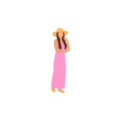 pose of a person wearing a pink outfit girl