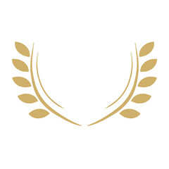 golden laurel wreath transparent background for element award design	