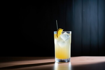 backlit yellow cocktail, silhouette effect