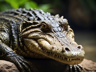 Fototapeta premium Detalle retrato cocodrilo