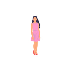pose of a person wearing a pink outfit girl