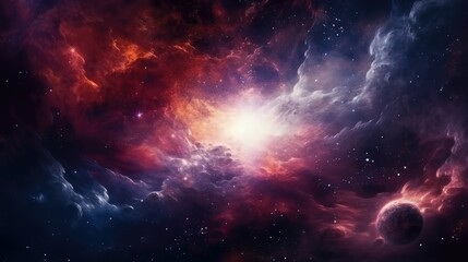 Obraz premium Cosmic Components within Abstract Nebulaic Space