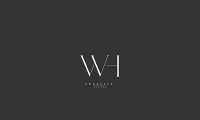 Fototapeta na wymiar Alphabet letters Initials Monogram logo WH HW W H