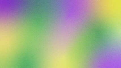 Mardi Gras Abstract Banner in Purple, Green, And Yellow Colors. Mesh Gradient with Grained Texture © Tatsiana