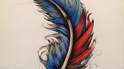 Abstract background with colorful feathers. 3d rendering, 3d illustration.