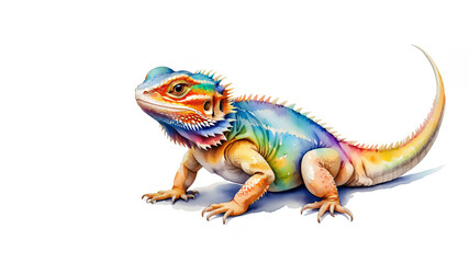 Obraz premium colorful watercolor bearded dragon