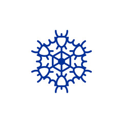 snowflake set in dark blue vector