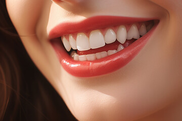 Close-Up of a Perfect Smile with White Teeth