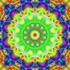 Modern floral ornament. Creative mandala. Color Raster illustration. For Wallpaper, print, fashion. Carpet designs patterns Persian relief