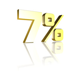 7%, 7 Prozent als 3D-Illustration, 3D-Rendering, 3D-Darstellung - 720001608