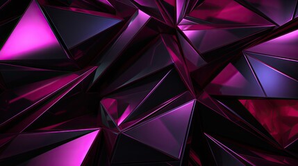 Textured Black and Purple 3D Abstract Design with Diagonals and Modular Construction, Generative AI