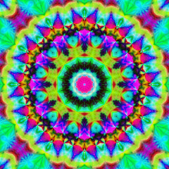 Modern floral ornament. Creative mandala. Color Raster illustration. For Wallpaper, print, fashion. Carpet designs patterns Persian relief