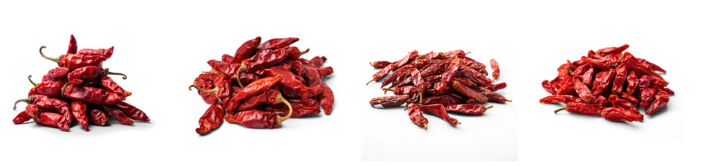 Some red dried pepper, only pepper  on transparency background PNG - obrazy, fototapety, plakaty