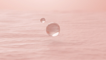 Fototapeta na wymiar Water essence drop on saggy or wrinkles skin. 3D rendering.