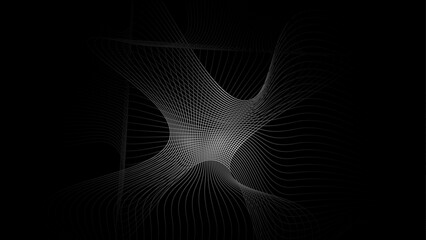 Abstract digital white wave of particles. Futuristic point wave. Technology background vector. smooth, black and white