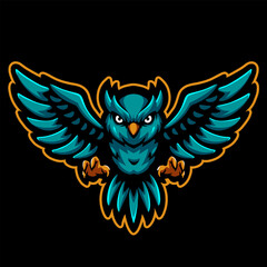 Flying owl logo mascot