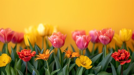 Fototapeta premium minimalist vivid advertisment spring background with copy space