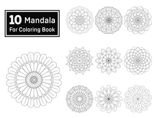 Bundle of 10 Floral Fusion Mandala For Coloring Book