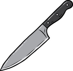 Vector Cartoon Stainless Steel Chef Knife