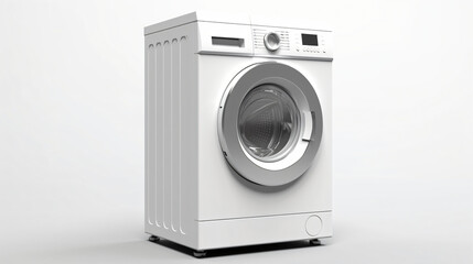 3d render washing machine on a white background