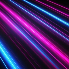 Fototapeta premium black abstract background with blue and pink neon lines. futuristic design.