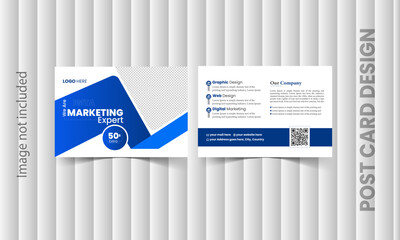 Attractive and modern corporate post card design template