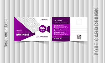 Unique and attractive simple business post card design template