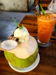 coconut drink on the table