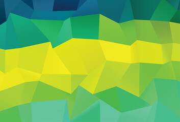 Light Green, Yellow vector shining triangular background.