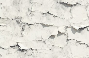 Obraz premium Cracked White Plaster Wall Texture