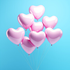 pink and white Heart-shaped balloons at a party