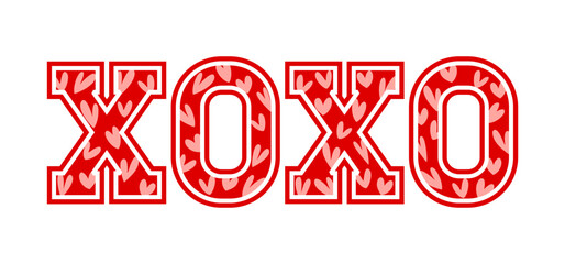 XOXO vector illustration Valentine decoration on a white background  © Tanatphong