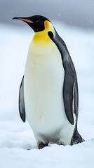 Obraz premium Emperor penguin, highly professional photo, style of nature magazine, nature background,