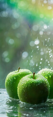 green apples water photo,cloud, light, dreamy, light green background