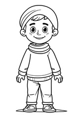 Coloring page muslim boy