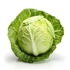 Fototapeta premium a head of cabbage with leaves