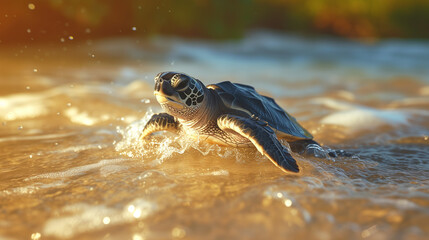 Plastic pollution in ocean environmental problem. Turtles can mistake plastic bags for jellyfish and eat them. Environmental issue of plastic pollution problem. Plastic pollution in ocean.