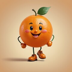 Orange cartoon characters with happy faces