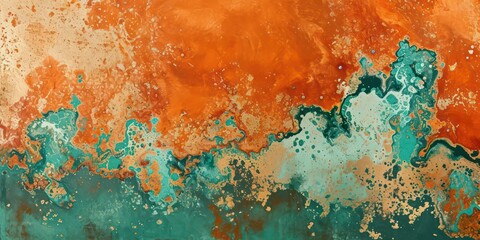 Orange and green background, reminiscent of the opulent color palette and bronzer this luxurious background textures and surface details that are as rich as they are intricate.
