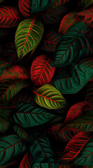 leaves nature background, closeup leaves texture, tropical leaves