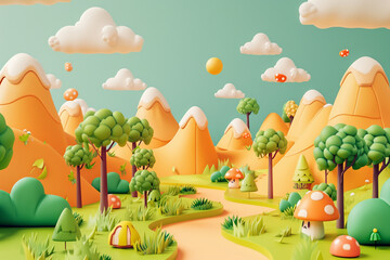 3d game background wallpaper illustration minimalistic style
