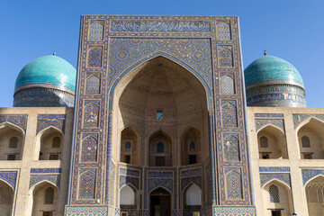 Fototapeta na wymiar Bukhara, Uzbekistan - 12/28/2023: Miri Arab Madrasah